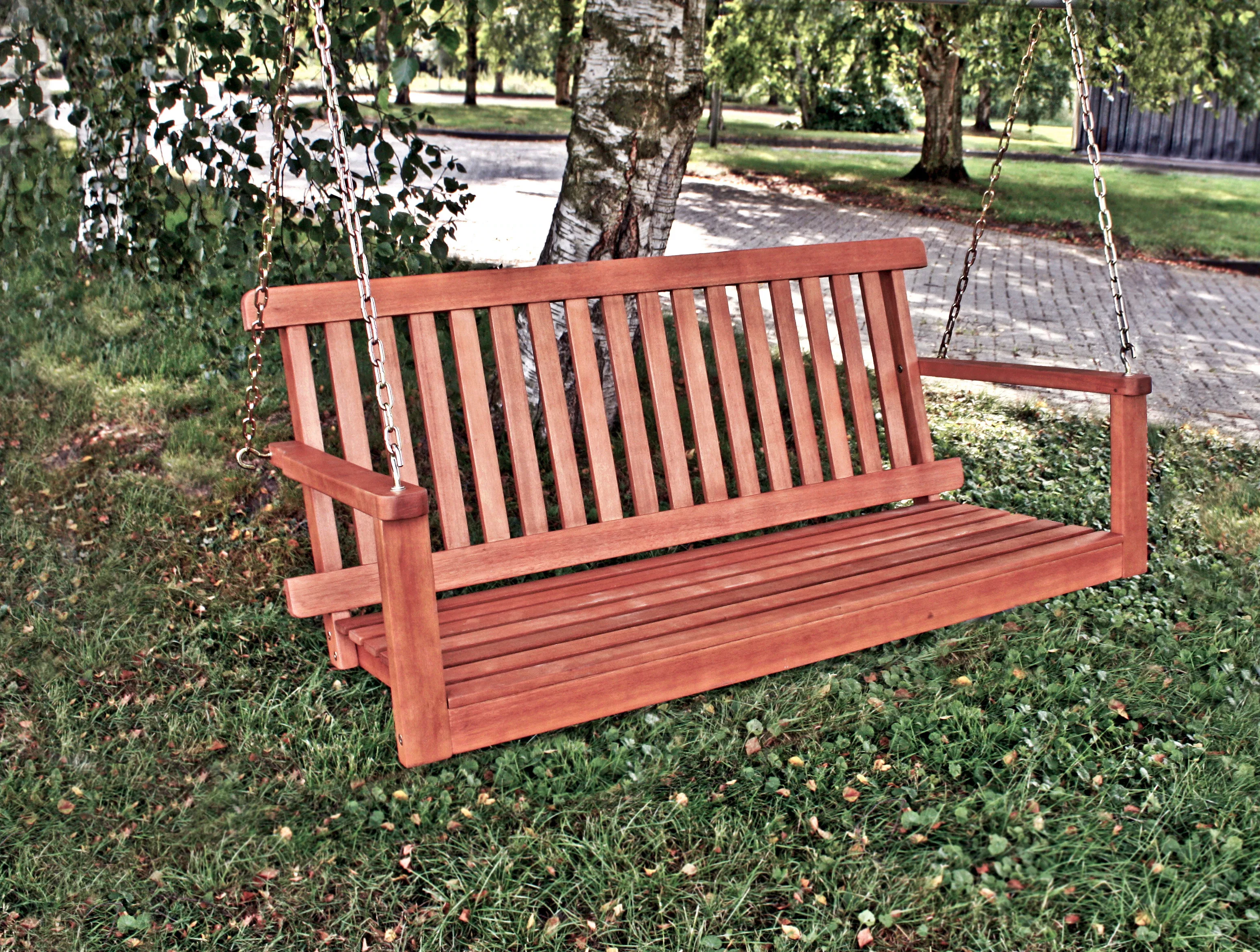 Hänge- und Gartenbank Columbia 2-Sitzer Eukalyptus Braun 56 x 130 x 63 cm günstig online kaufen