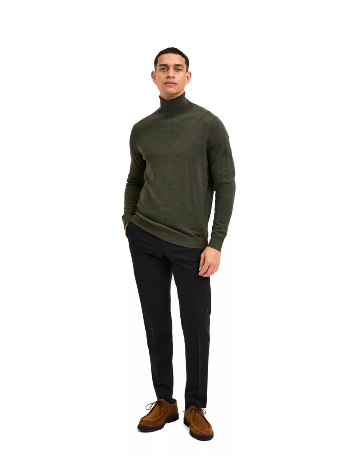 Selected Herren Rollkragen Pullover SLHTOWN MERINO COOLMAX Slim Fit günstig online kaufen