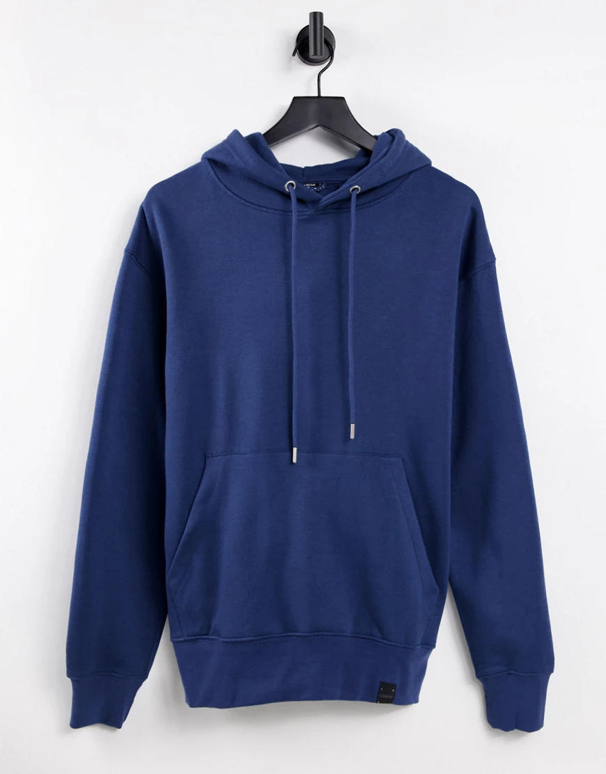 Pull&Bear – Blauer Kapuzenpullover günstig online kaufen