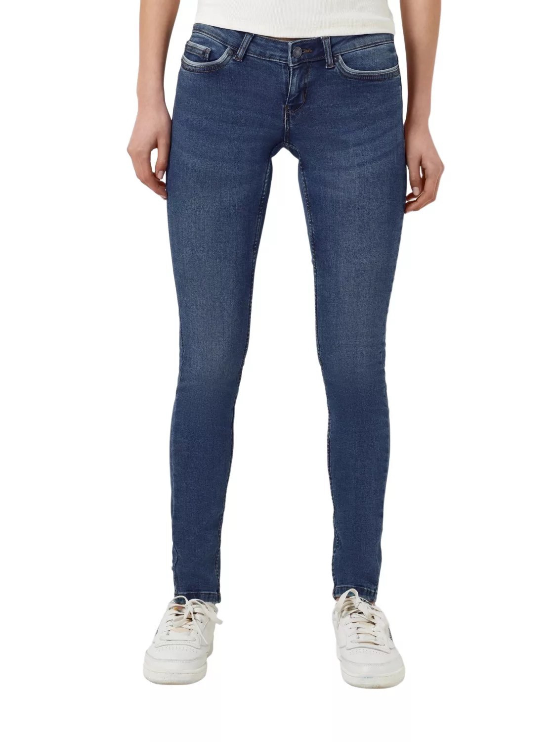 Noisy May Damen Jeans NMEVE LW POCKET PIPING JEANS VI878 - Super Slim Fit - günstig online kaufen