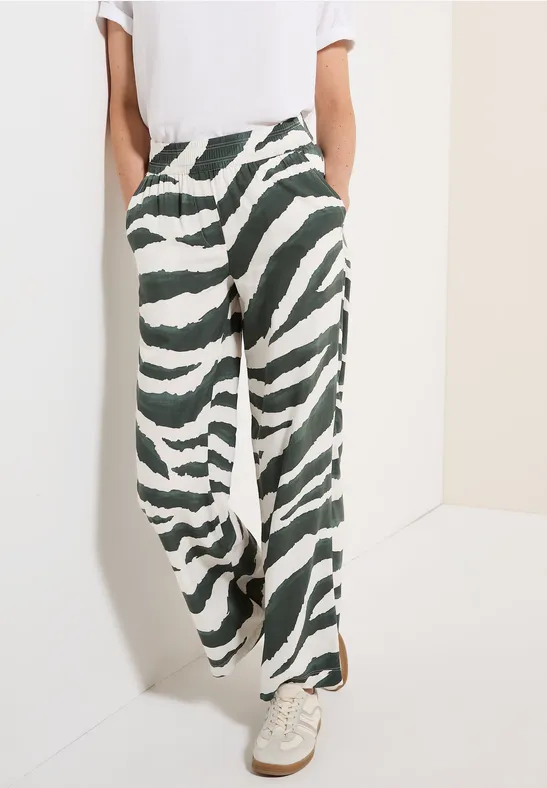 Wide Leg Zebra Print Hose günstig online kaufen