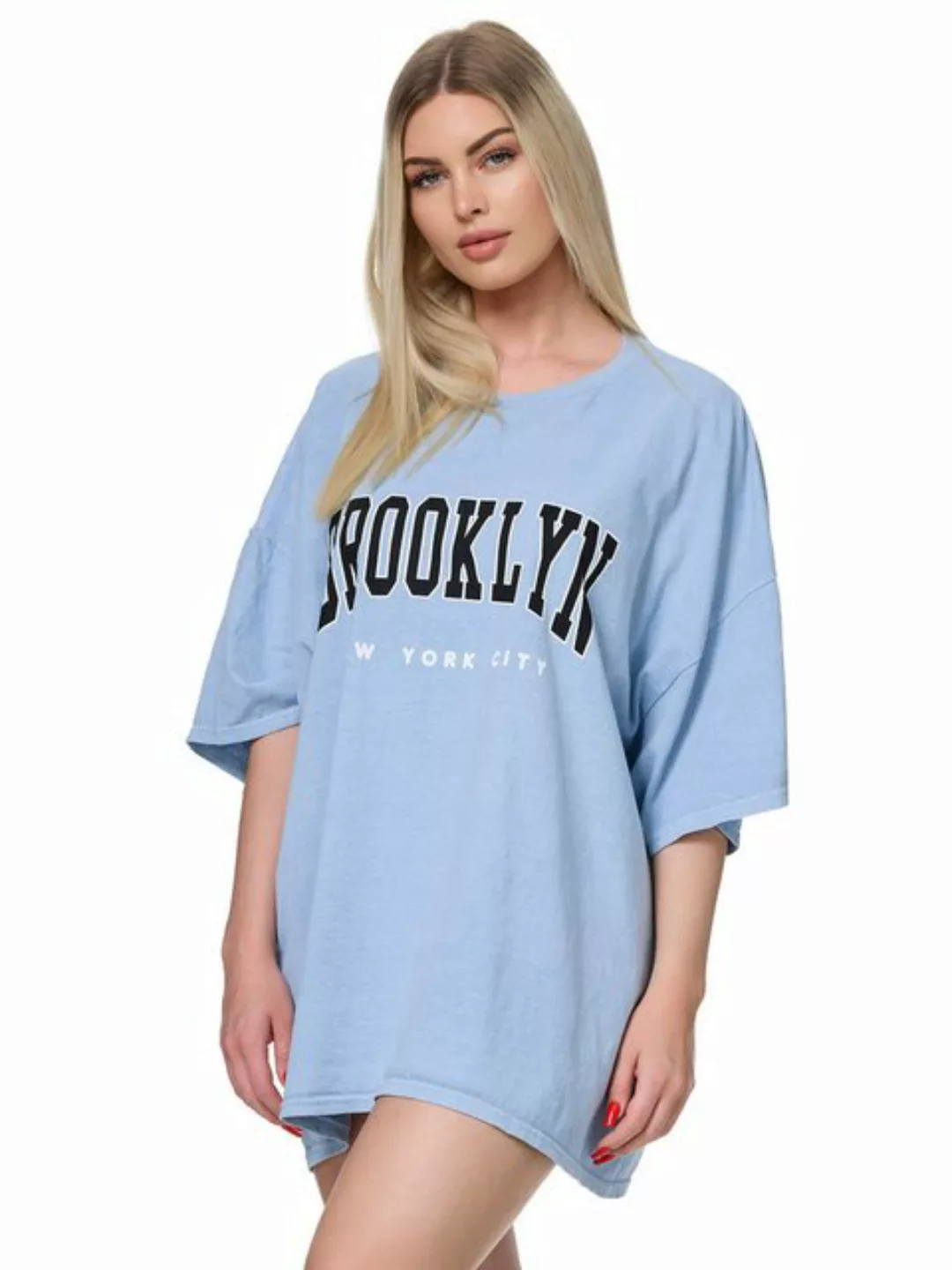 Worldclassca T-Shirt Worldclassca Oversized Print BROOKLYN T-Shirt lang Som günstig online kaufen