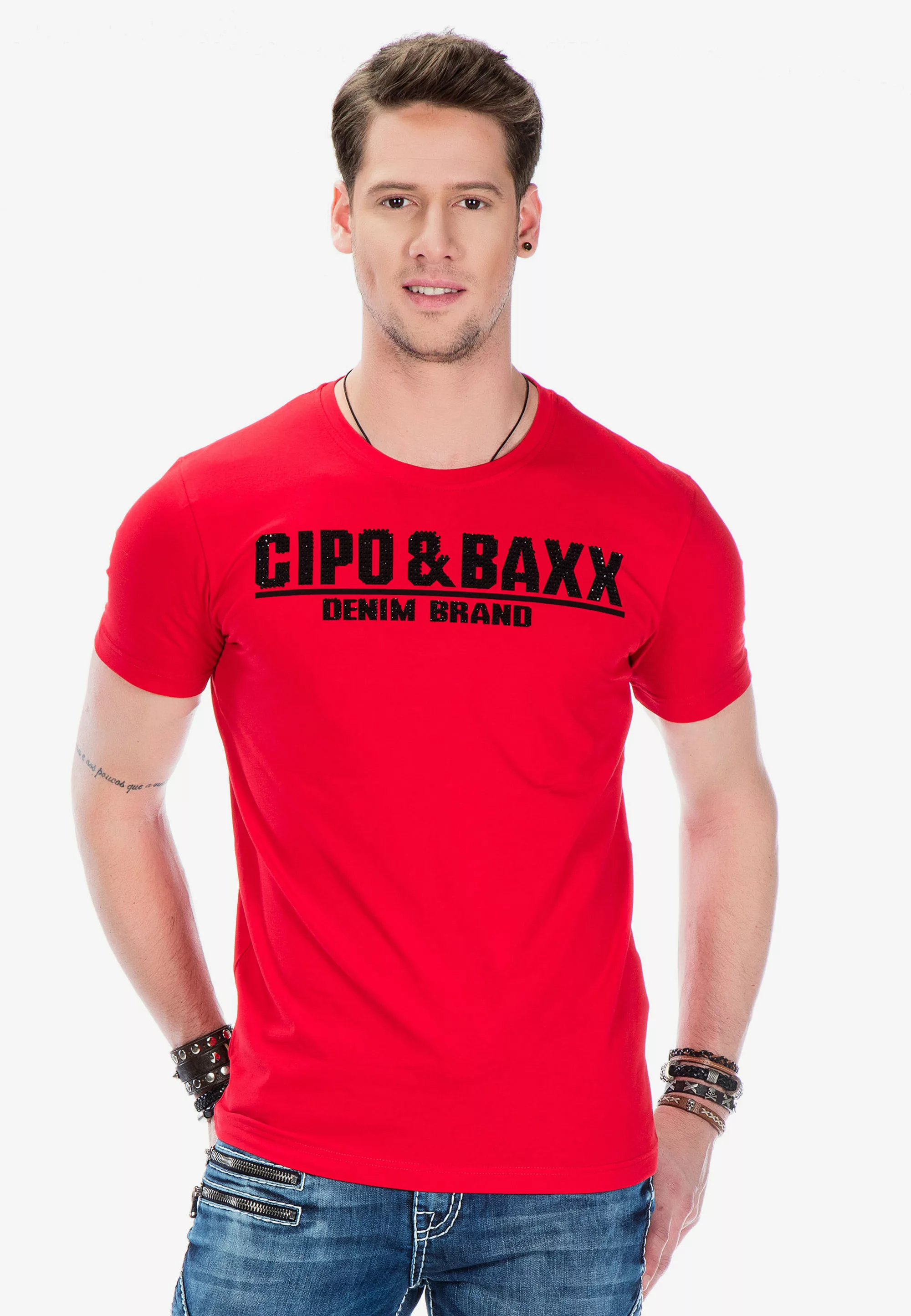 Cipo & Baxx T-Shirt, mit coolem Frontprint günstig online kaufen