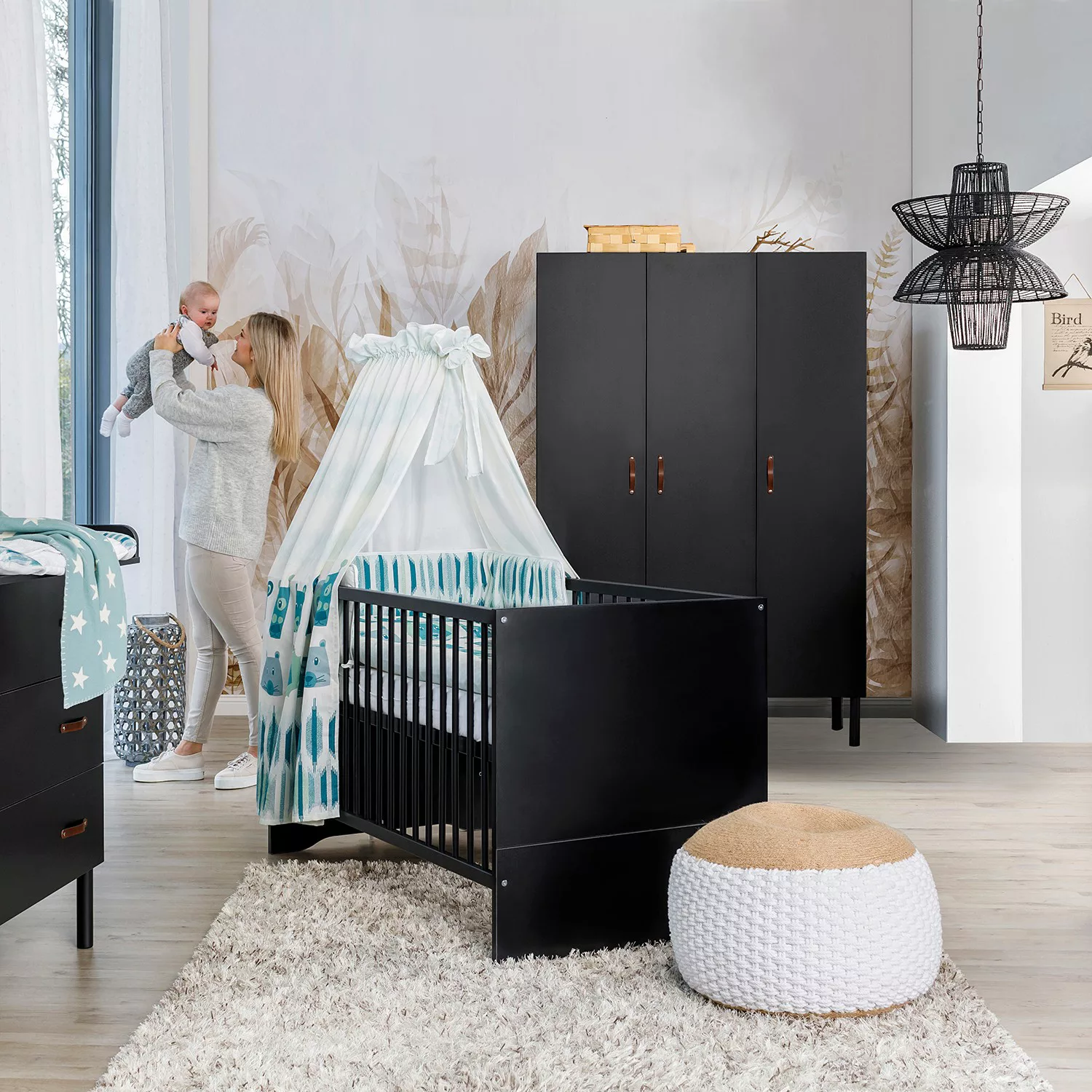 Schardt Kombi-Kinderbett 70x140cm  Melody Black schwarz günstig online kaufen