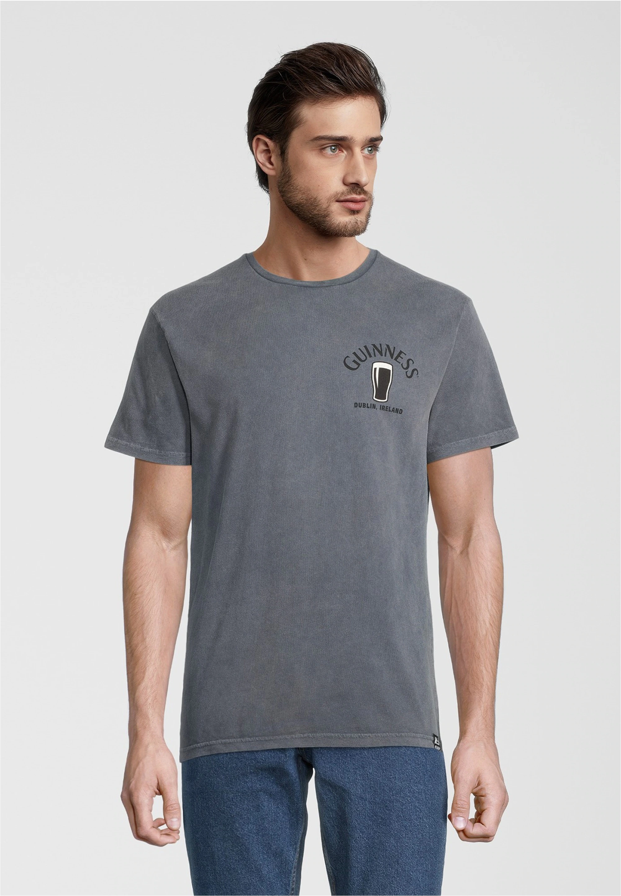 Recovered T-Shirt "Guinness Chest Pint Washed Grey", im zeitlosen Design günstig online kaufen