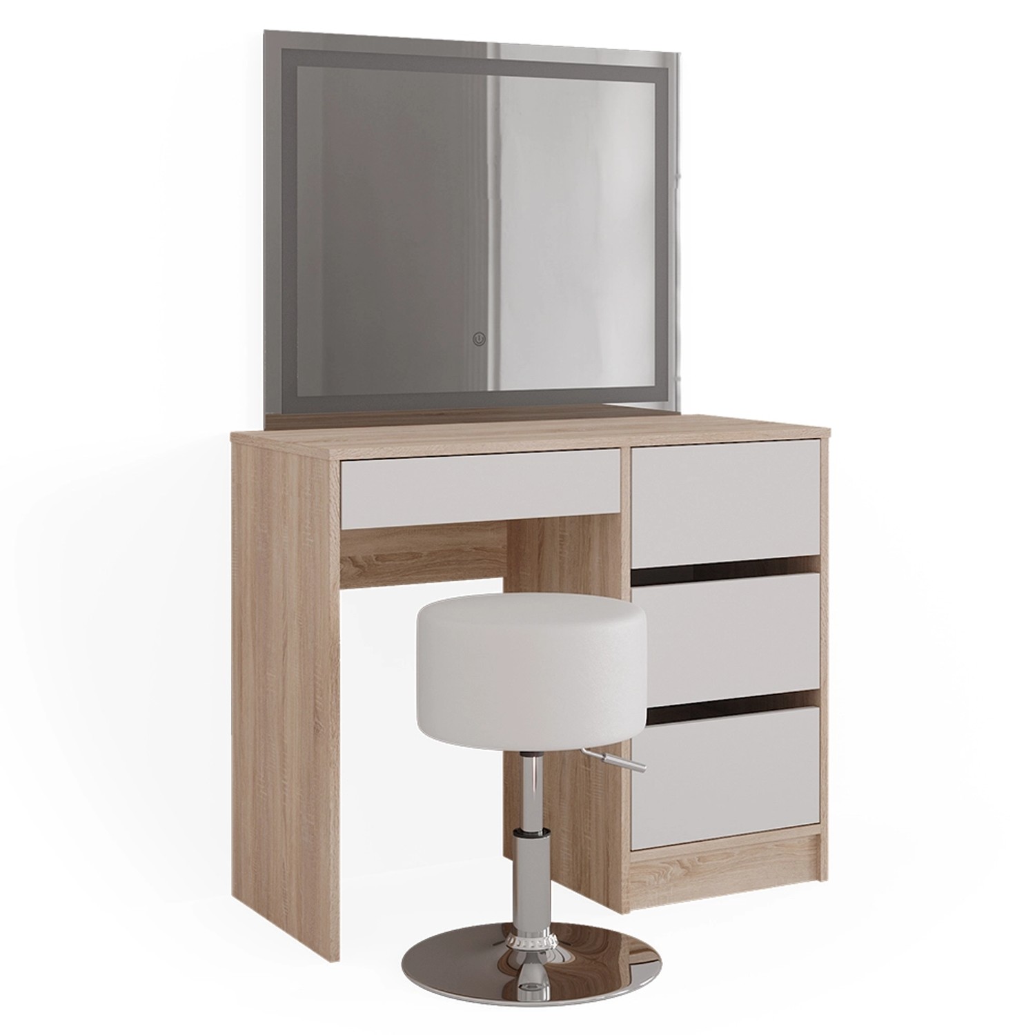 Vicco Schminktisch Sherry, Sonoma/Weiß, 90 cm günstig online kaufen