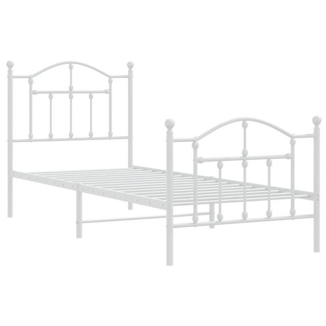 vidaXL Bett Bettgestell mit Kopf- und Fußteil Metall Weiß 80x200 cm günstig online kaufen