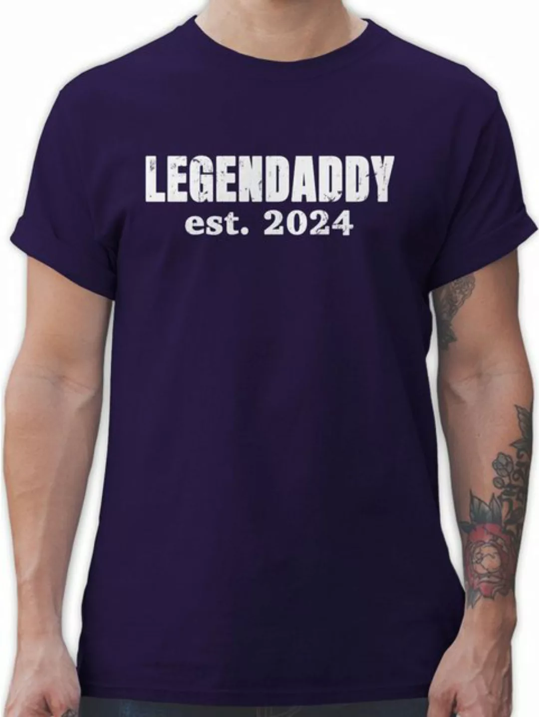 Shirtracer T-Shirt Legendaddy est. 2024 weiß Vatertag Geschenk für Papa günstig online kaufen