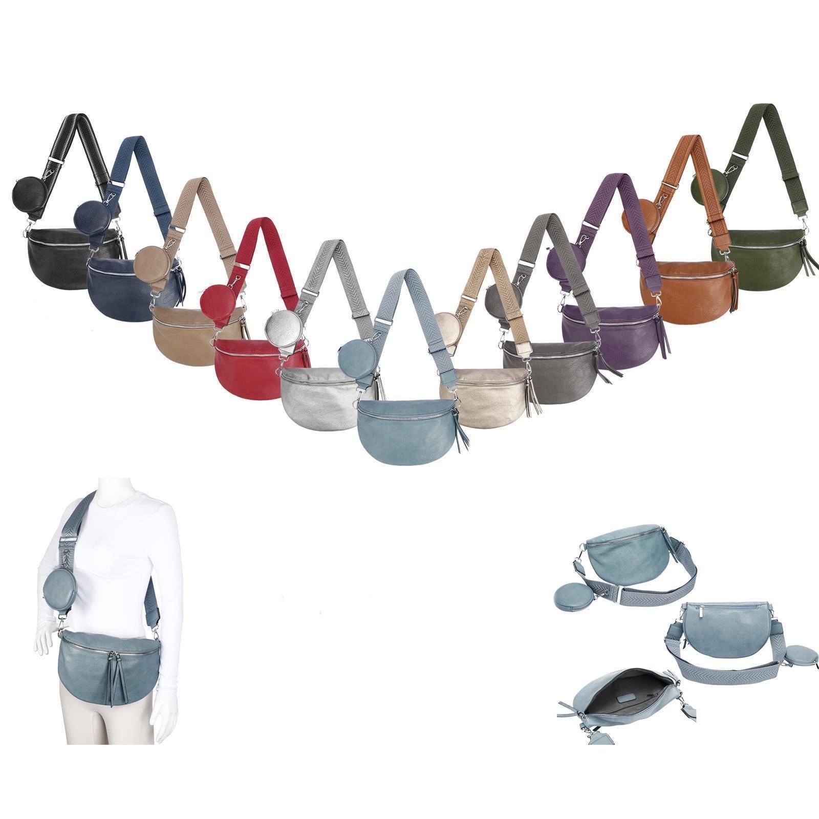 ITALYSHOP24 Bauchtasche Damen Gürteltasche Brusttasche CrossBody, günstig online kaufen