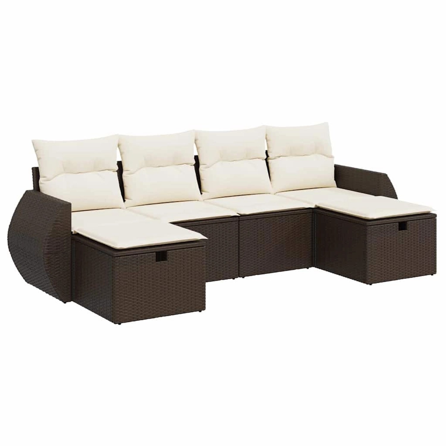 vidaXL 6-Tlg Garten-Sofagarnitur mit Kissen Braun Poly Rattan 3325629 günstig online kaufen