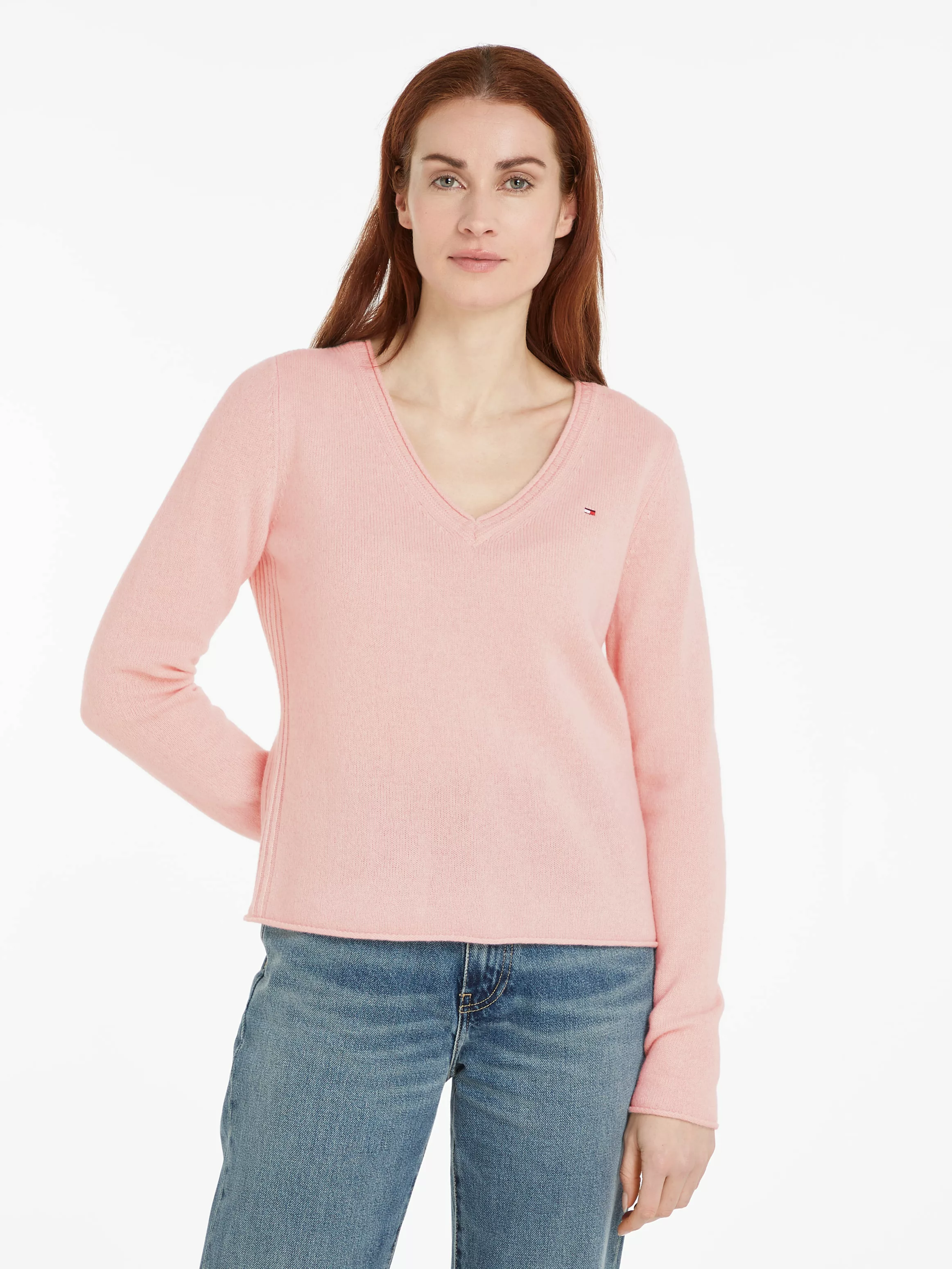 Tommy Hilfiger Strickpullover "SOFT WOOL V-NK SWEATER", mit V-Ausschnitt au günstig online kaufen