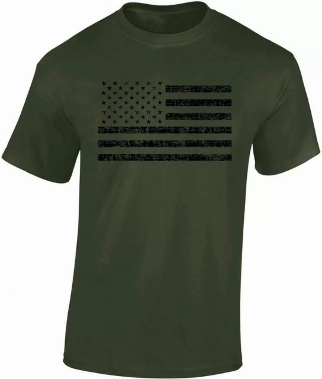 Baddery Print-Shirt USA Flagge Shirt - Black Flag - US Army T-Shirt, hochwe günstig online kaufen