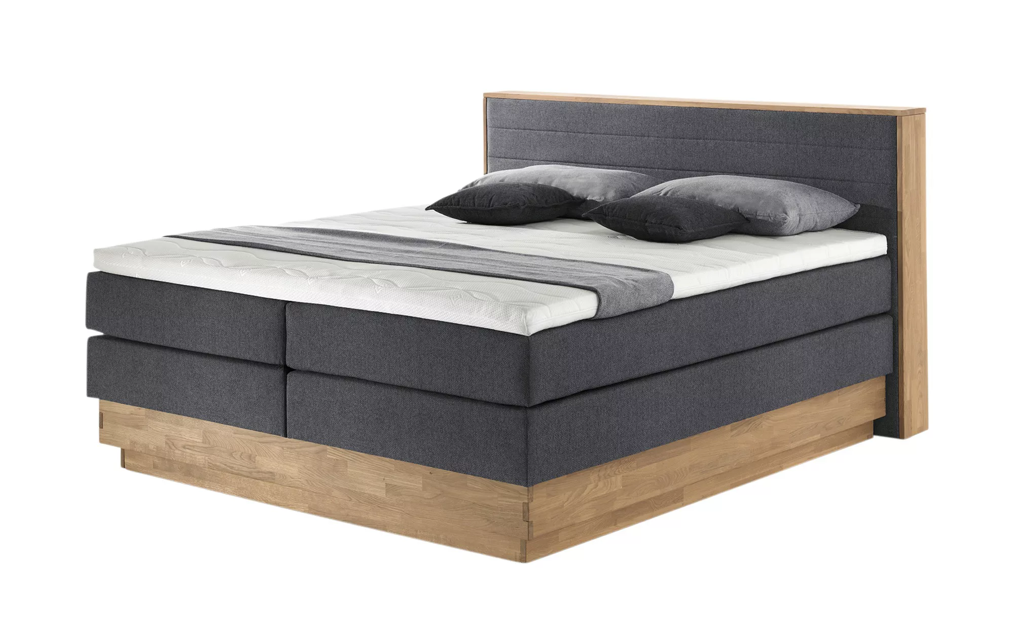 uno Massivholz-Boxspringbett mit Bettkasten - grau - 164 cm - 113 cm - Bett günstig online kaufen