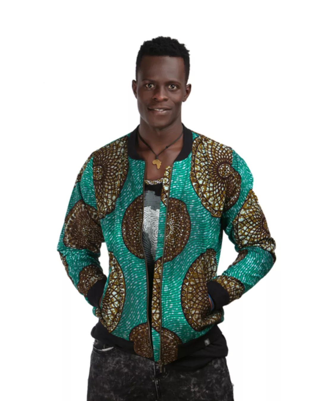 Bomberjacke 'Mandala' Aus Westafrikanischem Kitenge Stoff günstig online kaufen