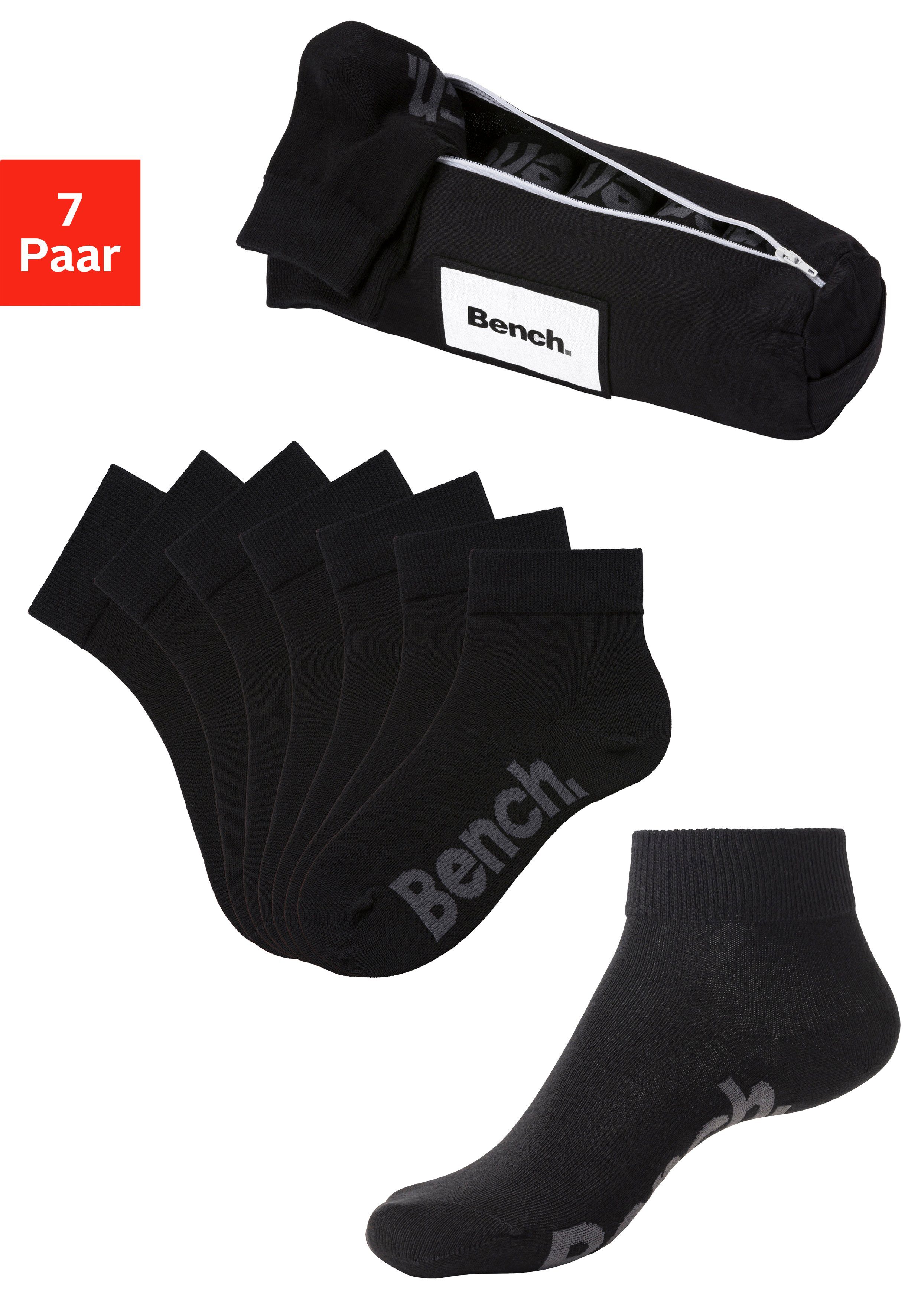 Bench. Kurzsocken, (Federtasche, 7 Paar), in ansprechendem Mäppchen mit Rei günstig online kaufen