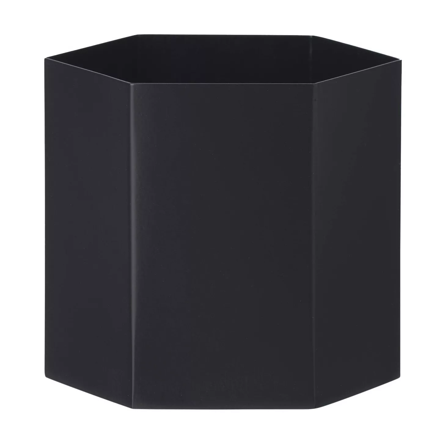 ferm LIVING - Hexagon Aufbewahrungsbehälter XL - schwarz/matt/H x Ø 14x18cm günstig online kaufen
