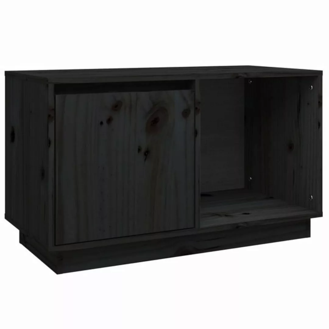 furnicato TV-Schrank Schwarz 74x35x44 cm Massivholz Kiefer (1-St) günstig online kaufen