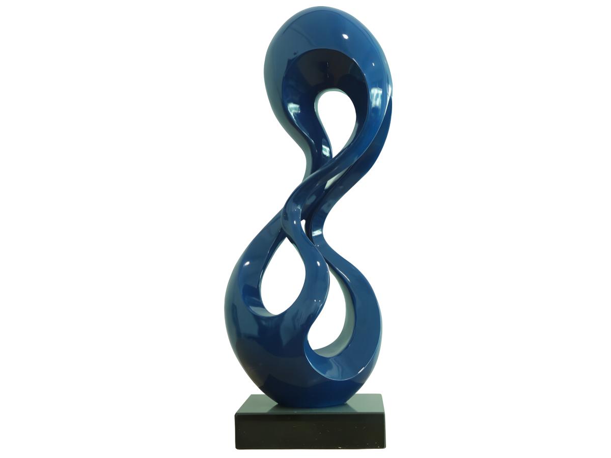 Große Skulptur - 25 x 79 cm - Kunstharz - Blau - CECILIA günstig online kaufen