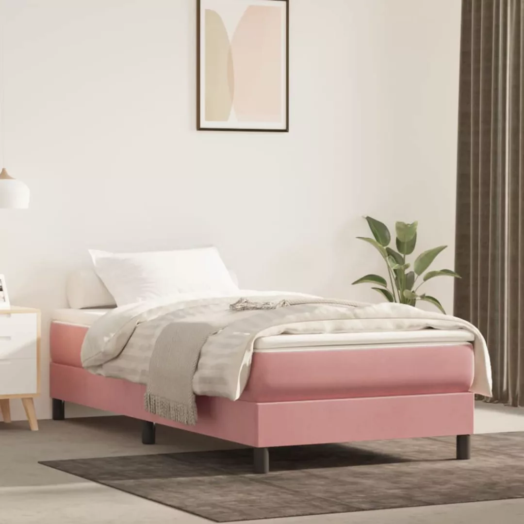 Vidaxl Boxspringbett Rosa 100x200 Cm Samt günstig online kaufen