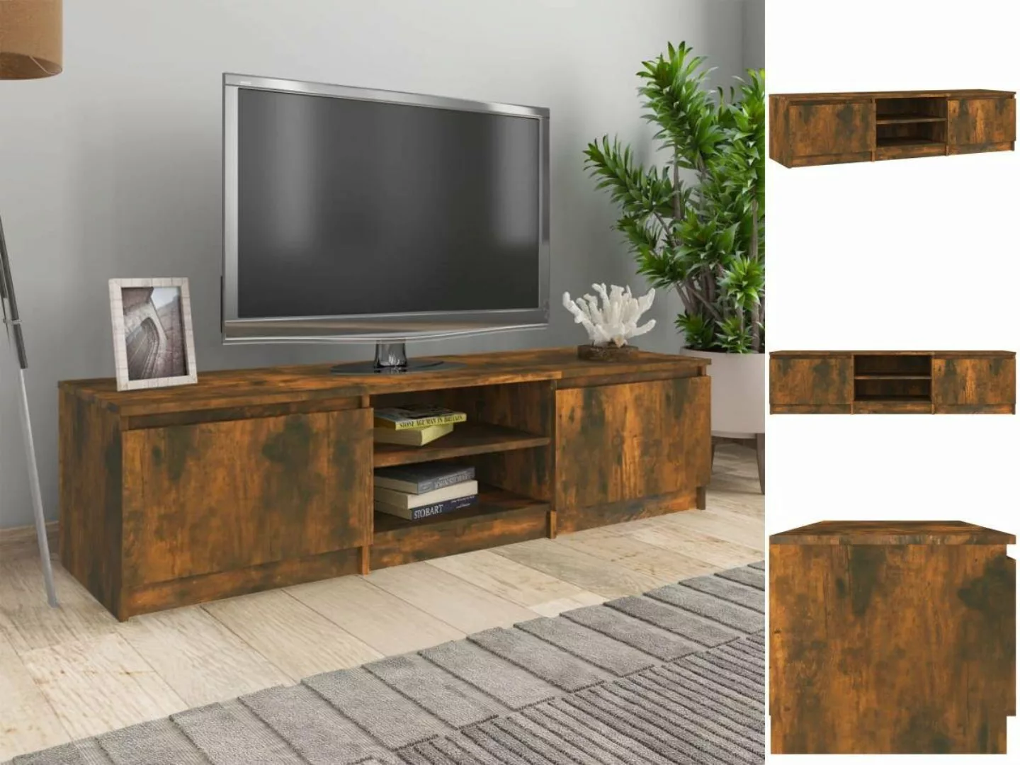 vidaXL TV-Schrank TV-Schrank Räuchereiche 140x40x35,5 cm Spanplatte TV-Lowb günstig online kaufen