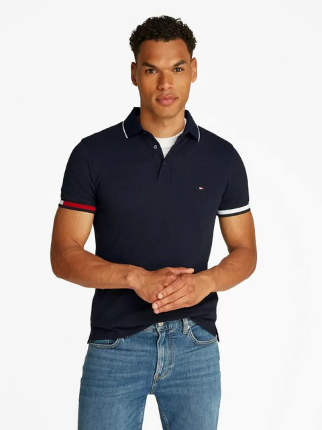 Tommy Hilfiger Poloshirt FLAG CUFF SLIM FIT POLO günstig online kaufen