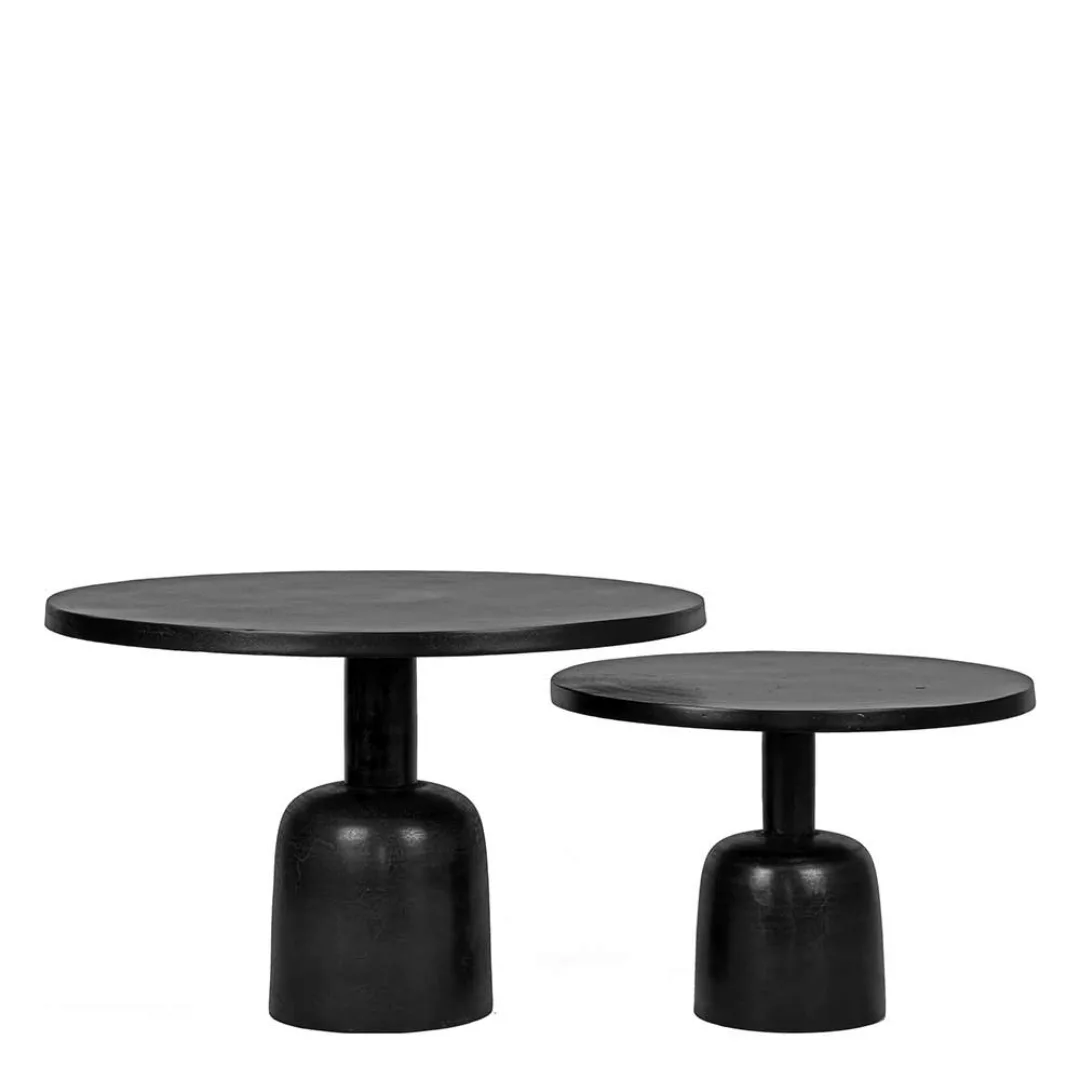 Wohnzimmer Tische mit runder Tischplatte Schwarz (zweiteilig) günstig online kaufen