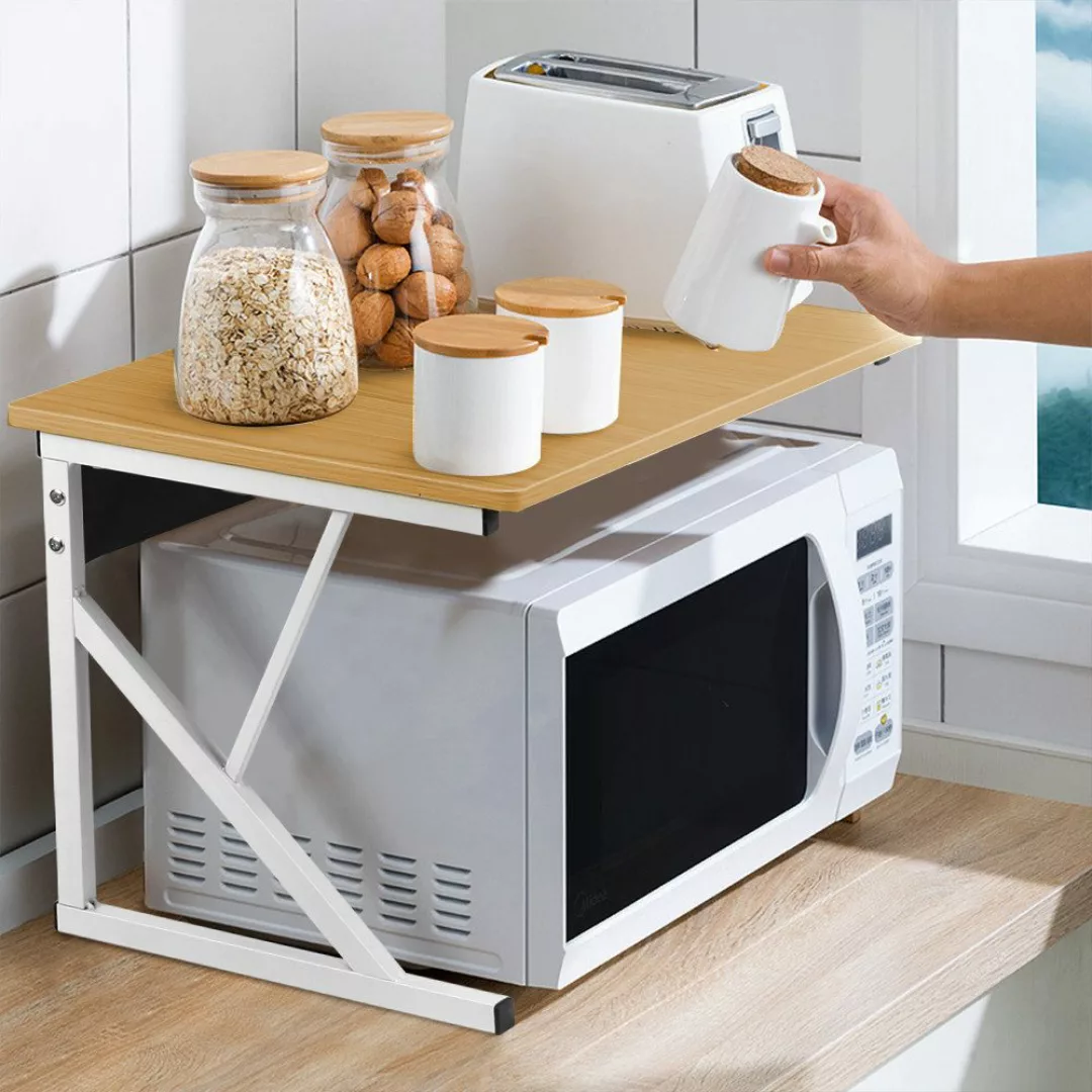 JEOBEST Küchenregal (2-stufig) Holz Mikrowellen Ständer, günstig online kaufen