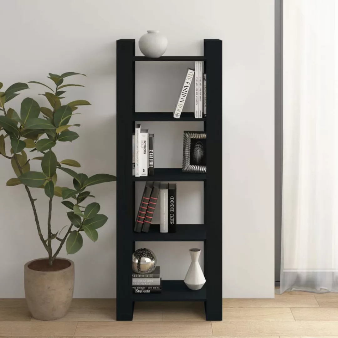 Vidaxl Bücherregal/raumteiler Schwarz 60x35x160 Cm Massivholz günstig online kaufen