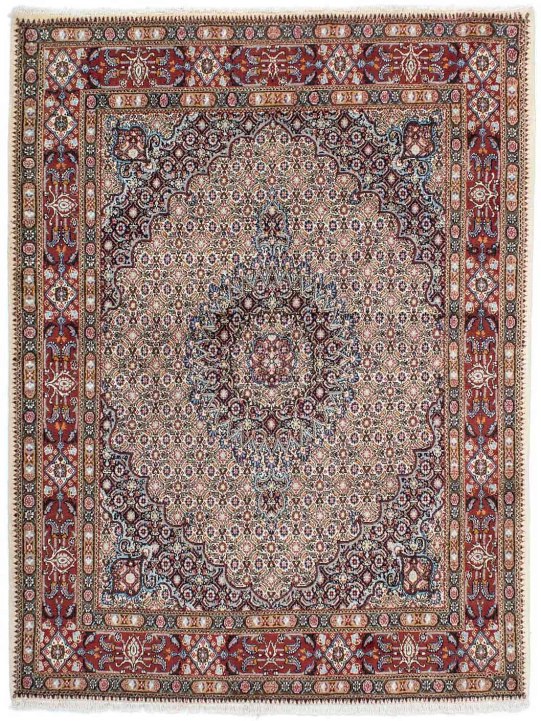 morgenland Wollteppich »Moud Stark Gemustert Beige 197 x 146 cm«, rechtecki günstig online kaufen