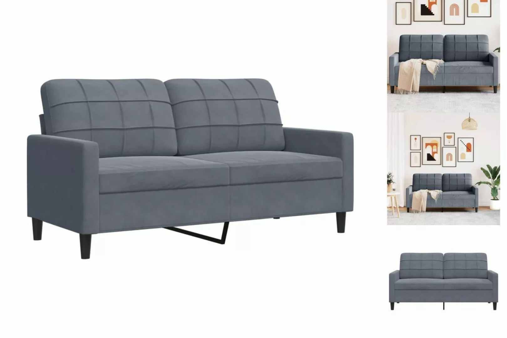 vidaXL Sofa 2-Sitzer-Sofa Dunkelgrau 140 cm Samt günstig online kaufen