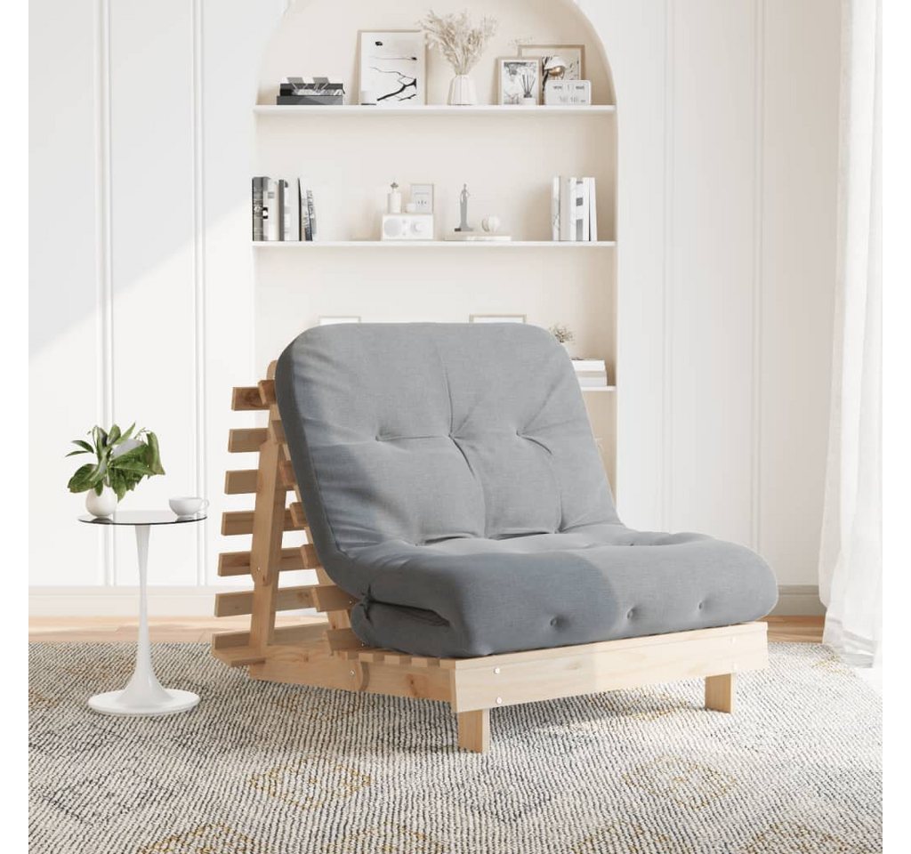 vidaXL Sofa, Futon Schlafsofa mit Matratze 80x206x11 cm Massivholz Kiefer günstig online kaufen