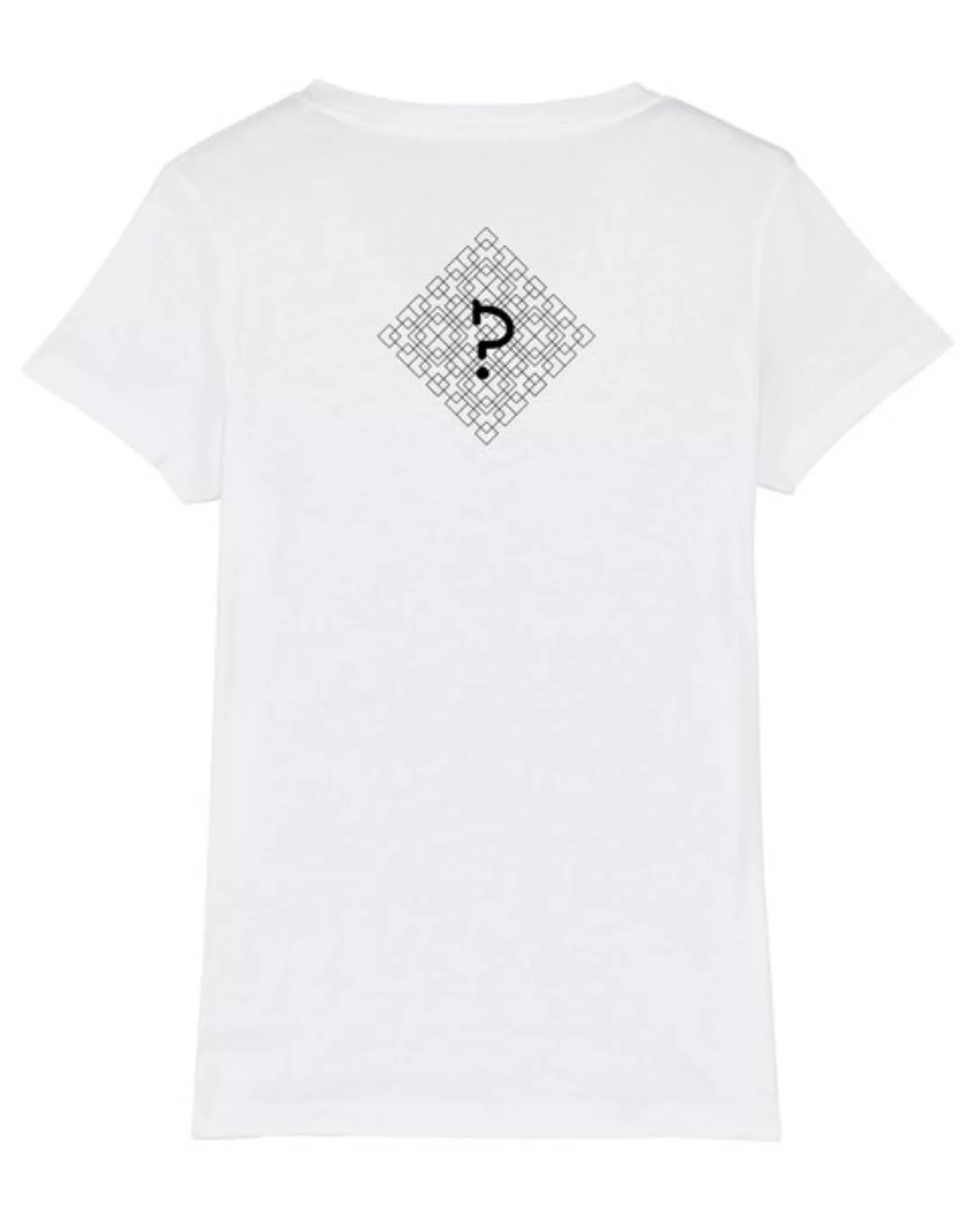 Bio Damen T-shirt Mit V-ausschnitt "Evolution - Geo Questionmark" günstig online kaufen