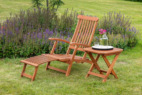 MERXX Gartensessel »Deckchair«, (Set, 2 St., 1x Sessel, 1x Klapphocker), in günstig online kaufen
