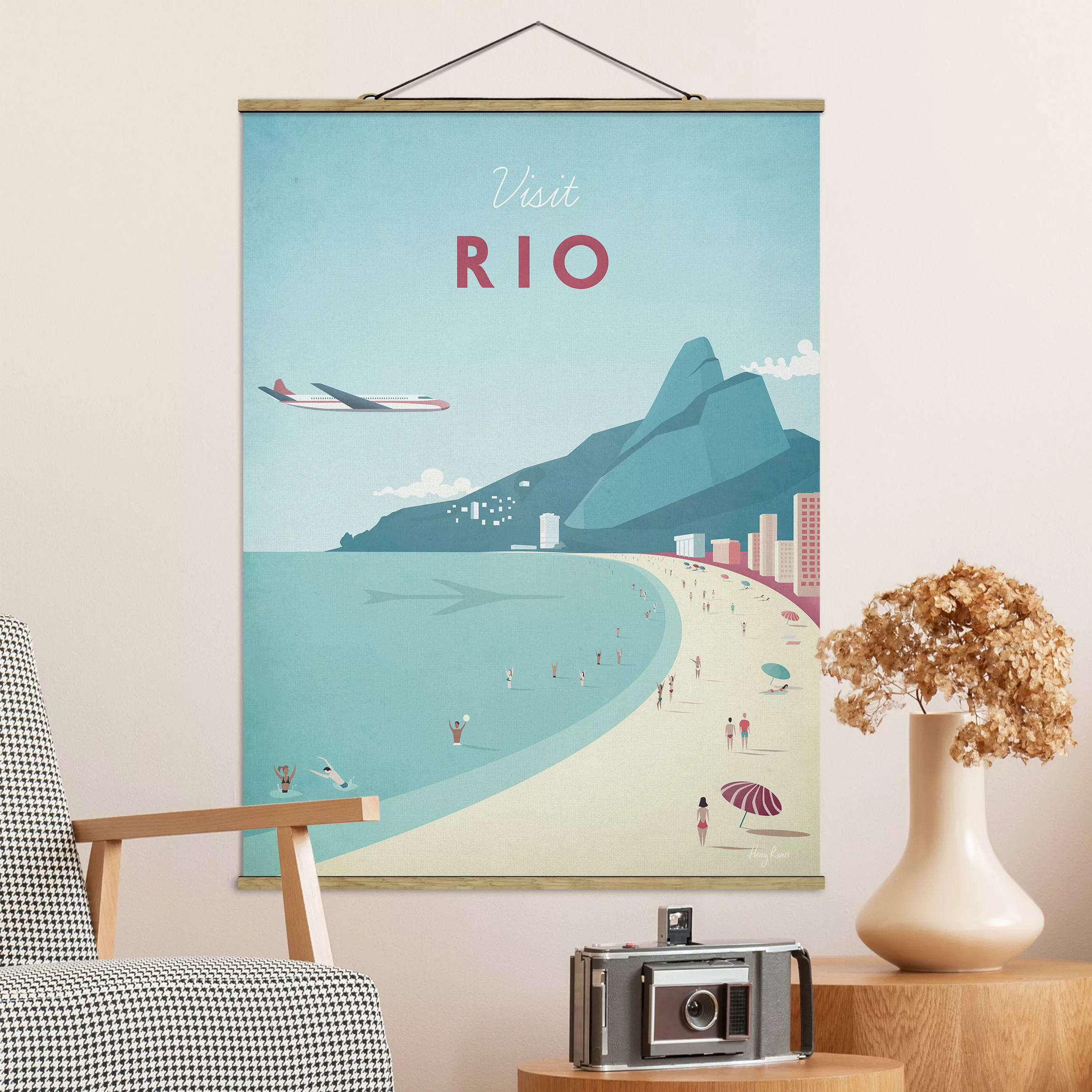 Stoffbild mit Posterleisten - Hochformat Reiseposter - Rio de Janeiro günstig online kaufen