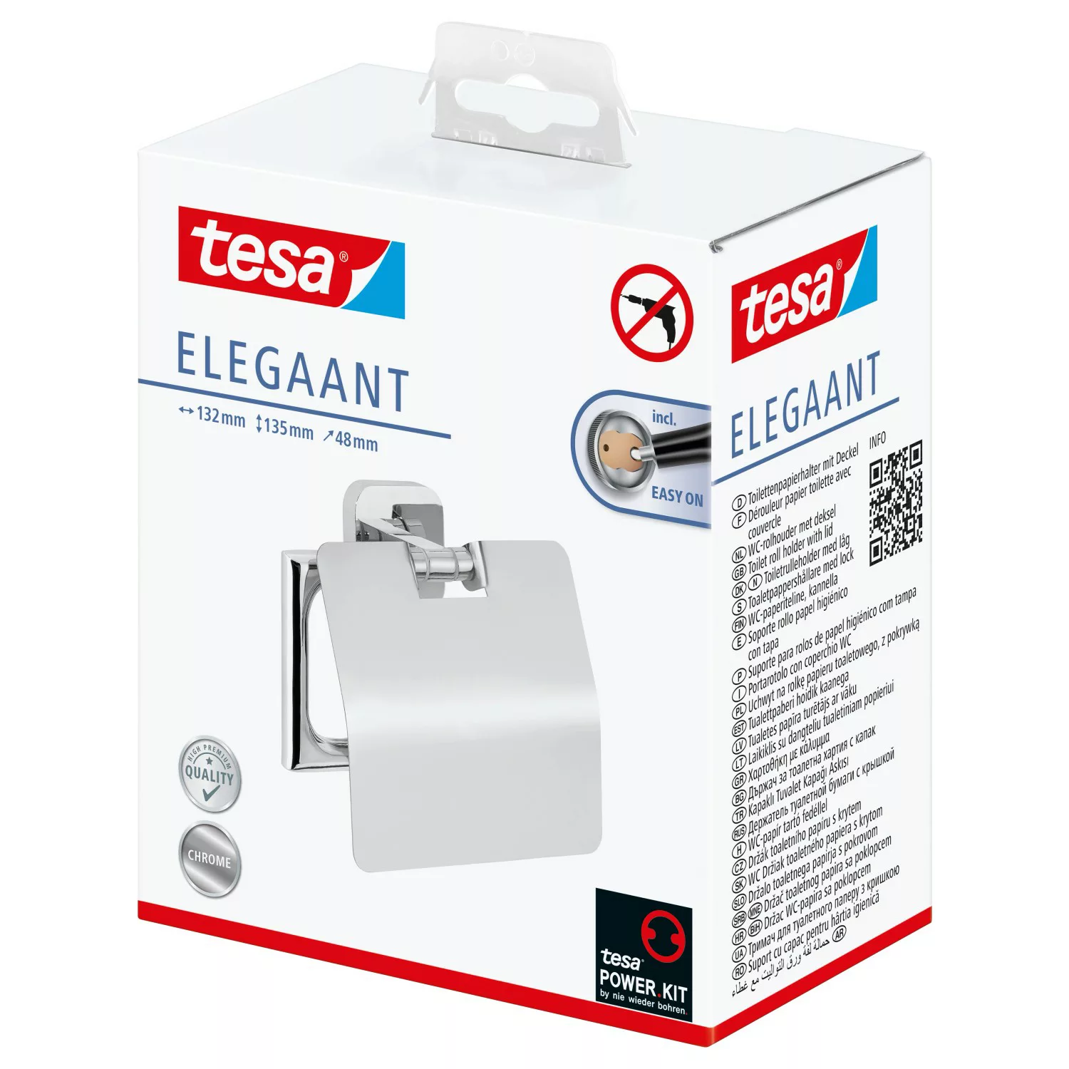 Tesa Toilettenpapierhalter Elegaant mit Deckel Chrom günstig online kaufen