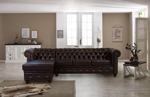 Home affaire Chesterfield-Sofa "Rysum L-Form", Chesterfield-Optik mit Ottom günstig online kaufen