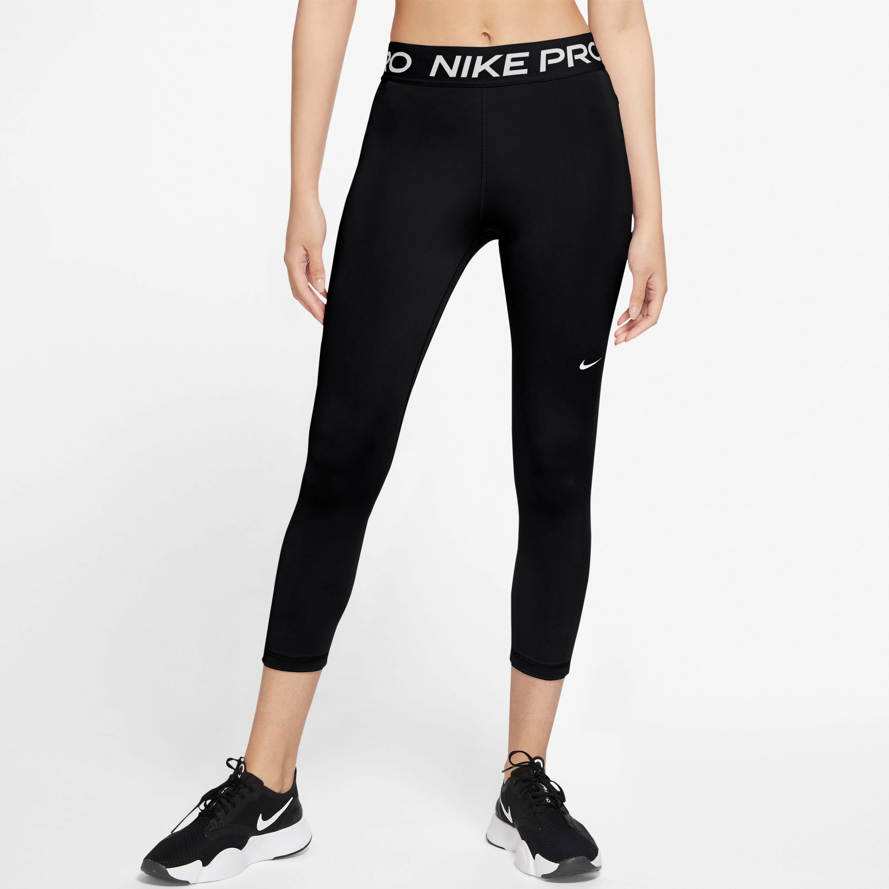 Nike Pro 365 Cropped L Black / White günstig online kaufen