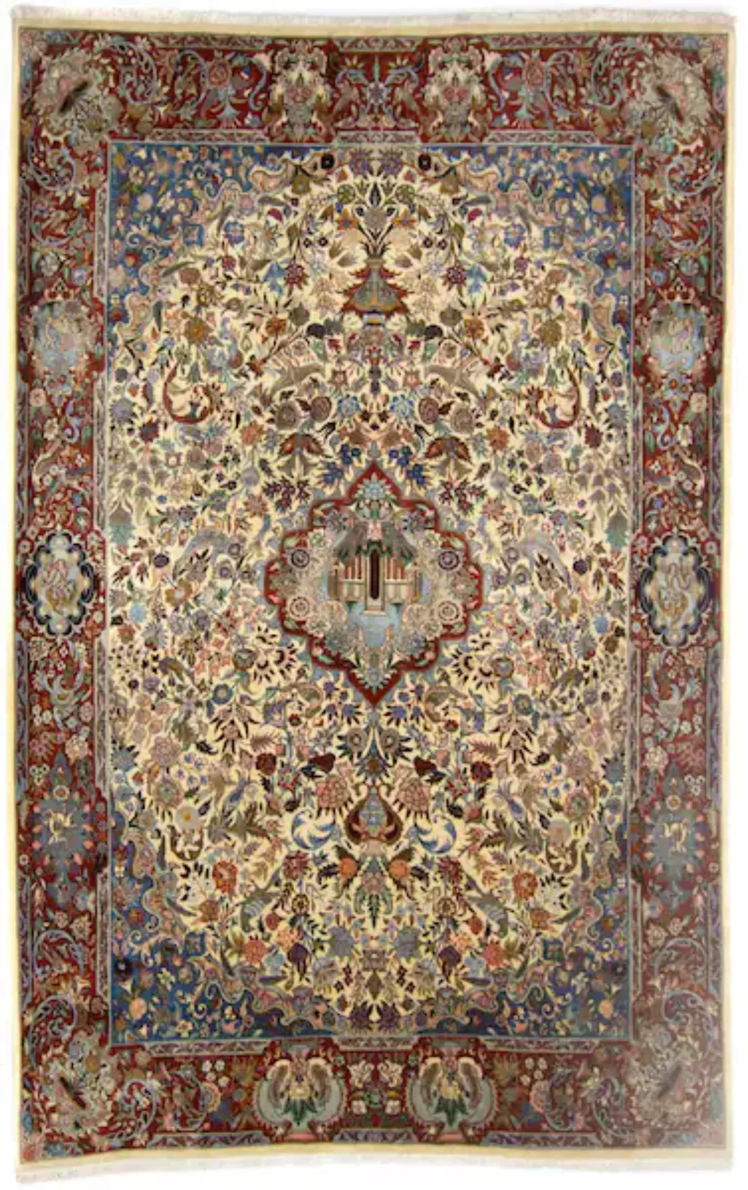 morgenland Wollteppich »Keshan Medaillon Beige chiaro 373 x 259 cm«, rechte günstig online kaufen