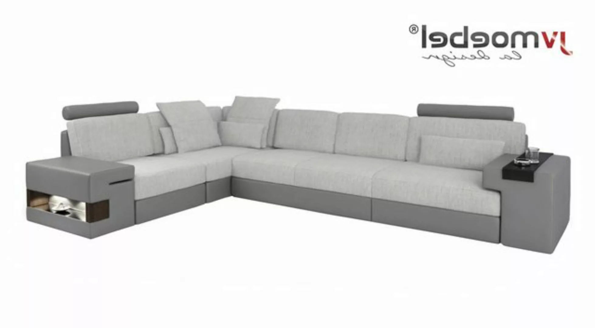 Xlmoebel Ecksofa Neues graues Ledersofa in modernem Design in L-Form für da günstig online kaufen