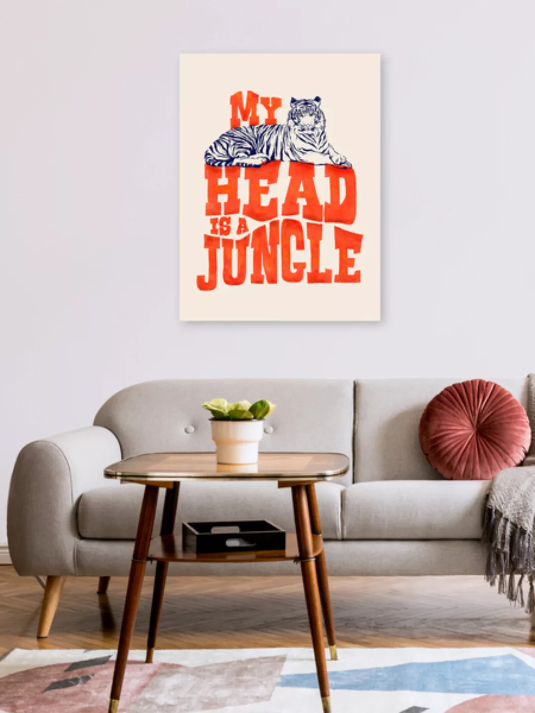 Poster / Leinwandbild - My Head Is a Jungle-tiger Typography günstig online kaufen