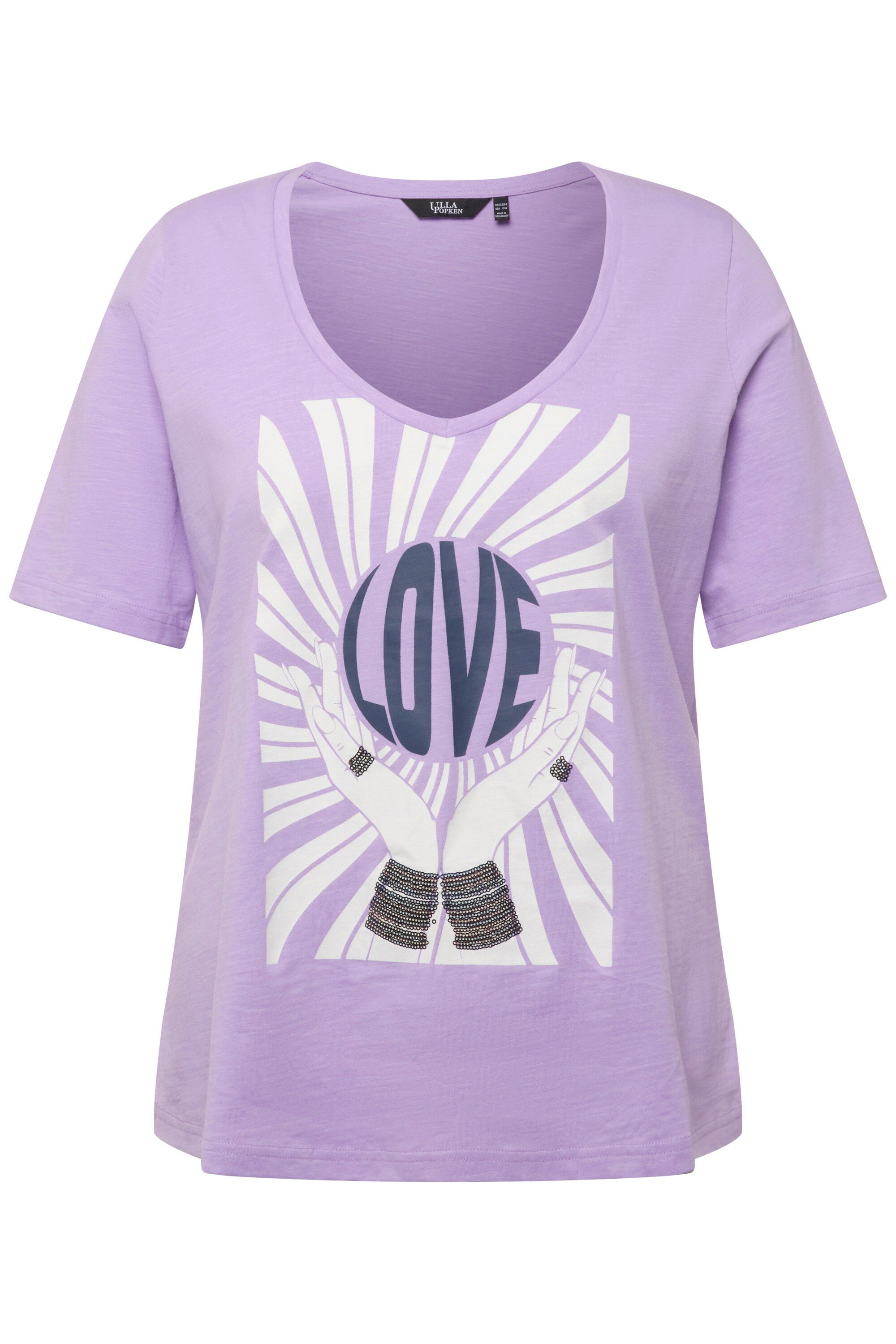 Ulla Popken T-Shirt T-Shirt Pailletten Classic günstig online kaufen