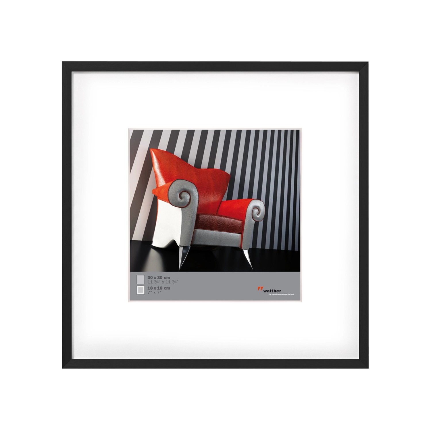 walther design Chair Aluminium Bilderrahmen Schwarz 20x20 cm AJ220B günstig online kaufen