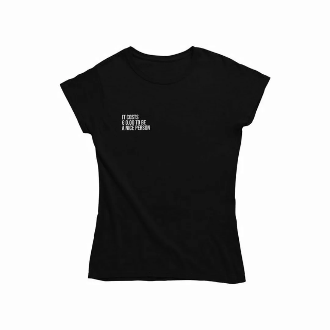 Novux T-Shirt It costs zero to be nice Damen Tshirt farbe Schwarz (1-tlg) a günstig online kaufen