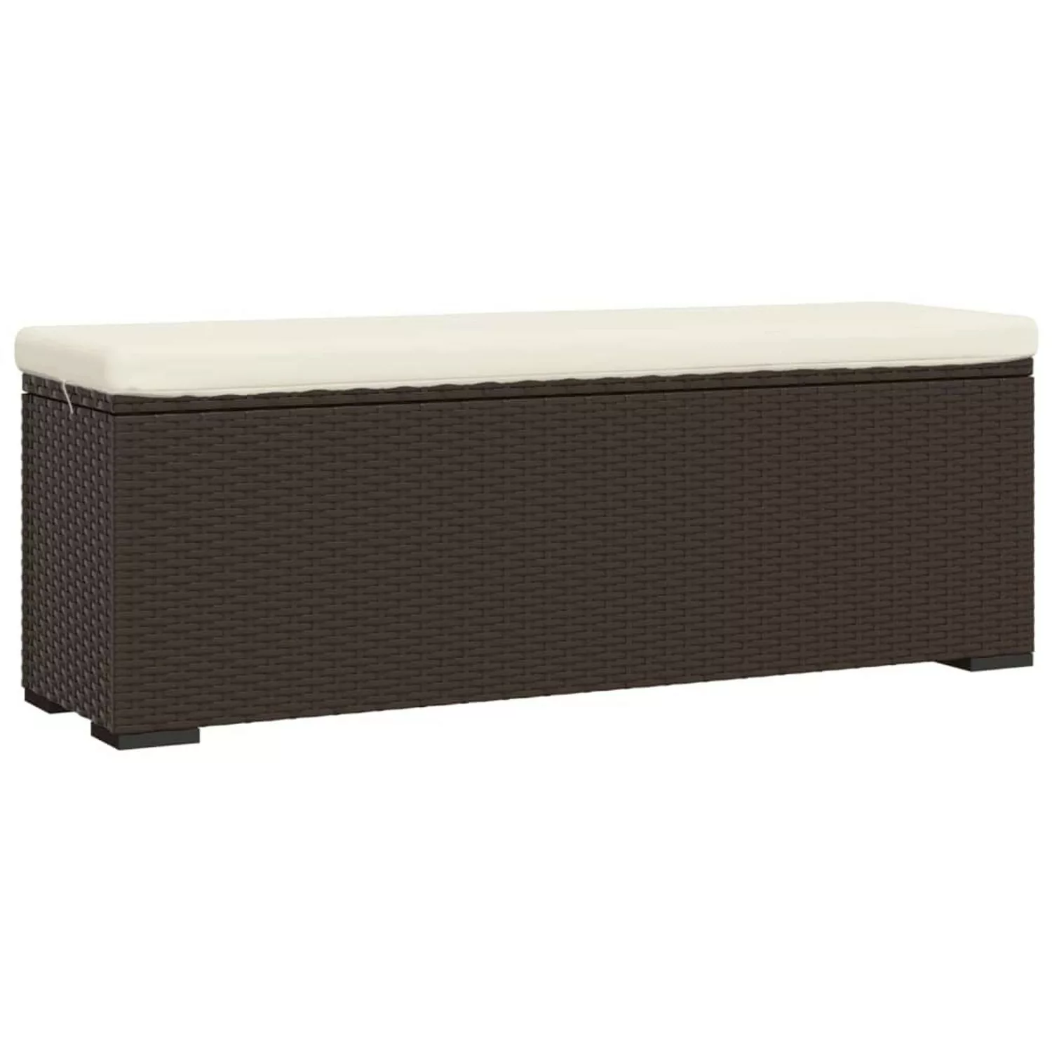 vidaXL Hockerbank mit Sitzkissen Braun 110x30x40 cm Poly Rattan günstig online kaufen