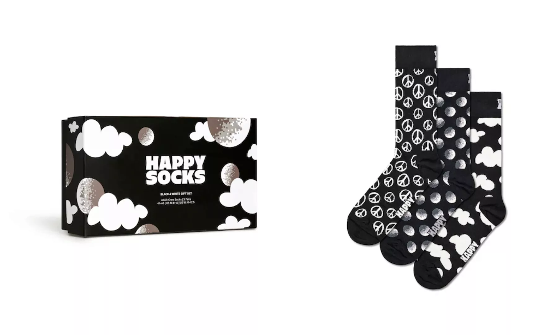 Happy Socks Socken, (3er Pack), Black & White Gift Set günstig online kaufen