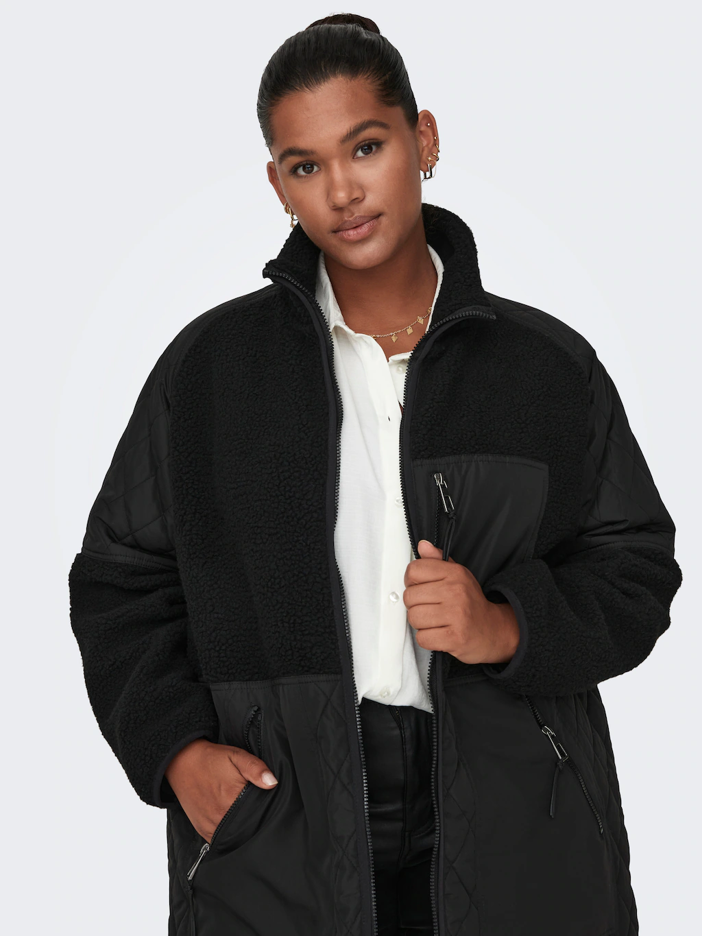 ONLY CARMAKOMA Steppmantel "CAROHIO QUILT MIX FLEECE JACKET CC OTW", im Mat günstig online kaufen