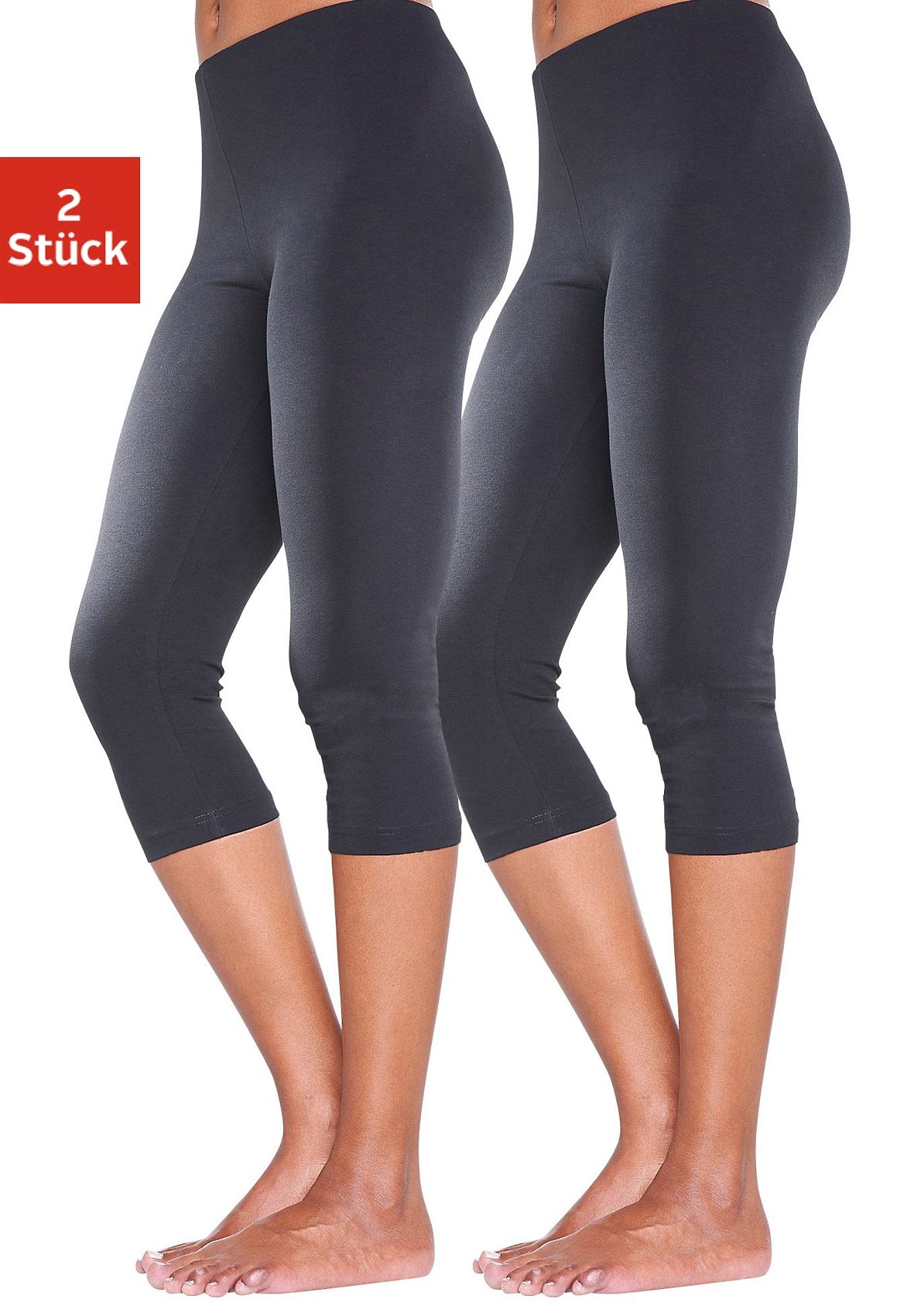 vivance active Caprileggings (2er-Pack) mit Gummibund, Loungewear günstig online kaufen