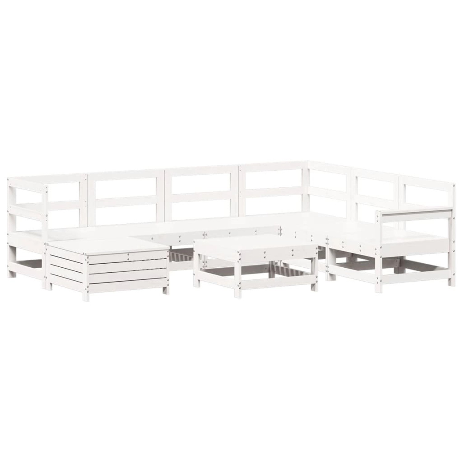vidaXL 8-Tlg Garten-Sofagarnitur Weiß Massivholz Kiefer 3250573 günstig online kaufen