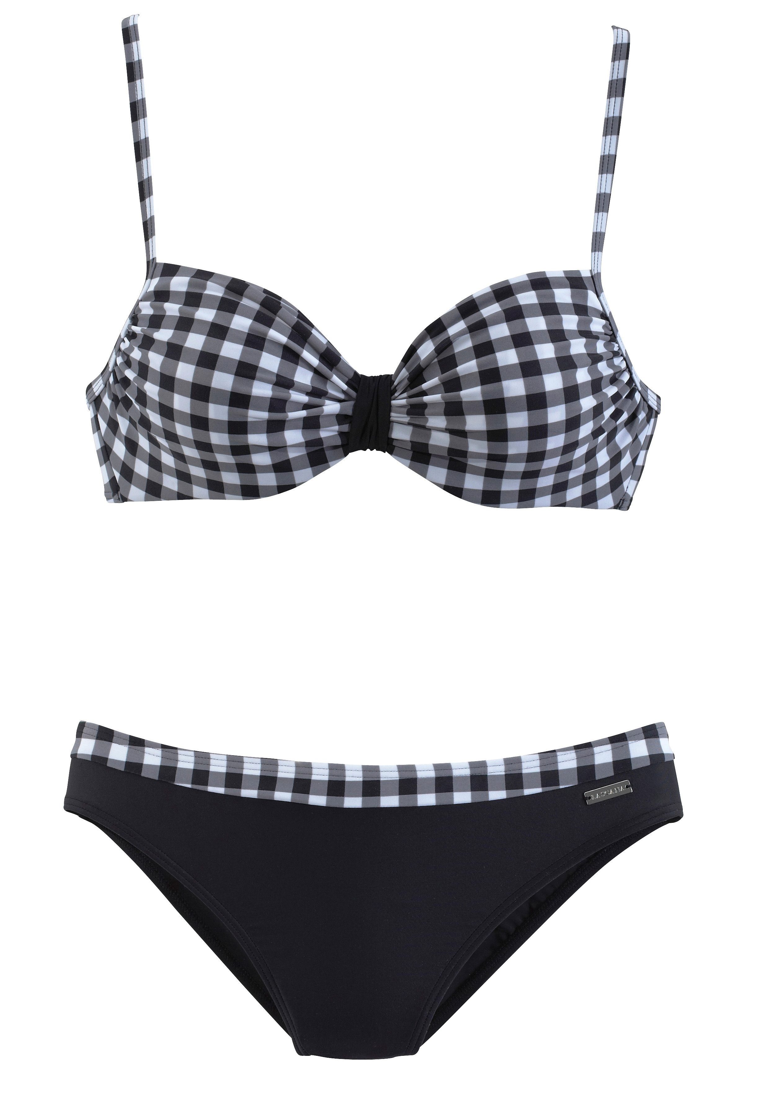 LASCANA Bügel-Bikini im schwarz-weißen Karodruck günstig online kaufen