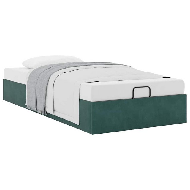 vidaXL Bett, Ottoman-Bett ohne Matratze Dunkelgrün 90x200 cm Samt günstig online kaufen